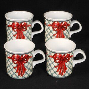 Set of 4 heavy porcelain coffee mugs. DANSK International Nordic Garden